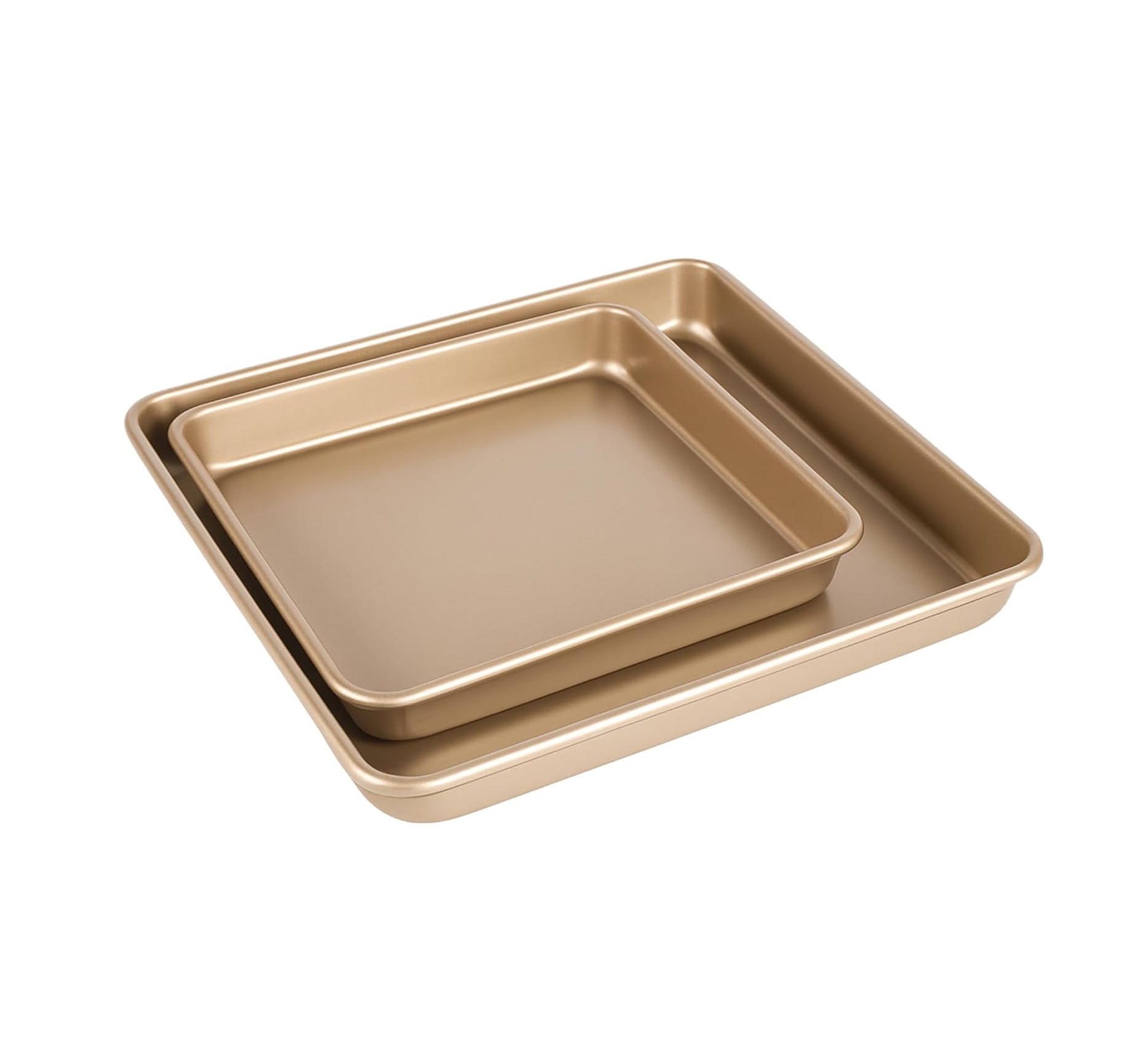 Square Baking Sheet 11x11 Inch and 9x9 Inch, Heavy Duty Non-Stick Jelly Roll Pan for Toaster Oven, for Bread Brownie Baking, Heats Evenly and Easy Release, Set of 2