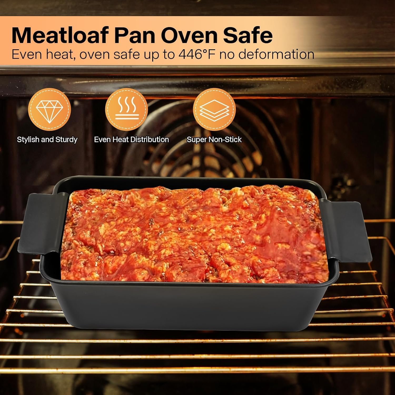 Meatloaf Pan with Drain Tray 2 Pack, Non Stick Meat Loaf Pan with Drip Tray, 9.8x5.7 Inch Loaf Pan with Insert Easy Removal Perforated