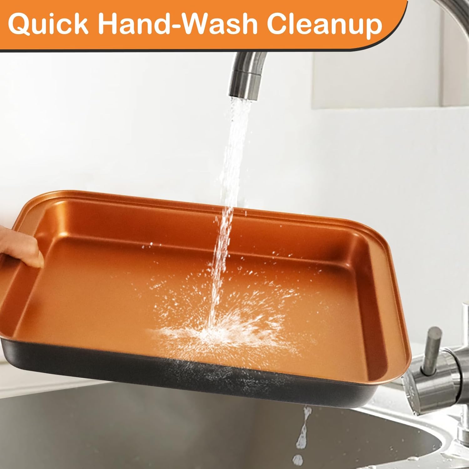 Baking Pans Set 6-Pieces, Non Stick Bakeware Set Stackable, with Cookie Sheet, Muffin, Round/Square Cake Pan