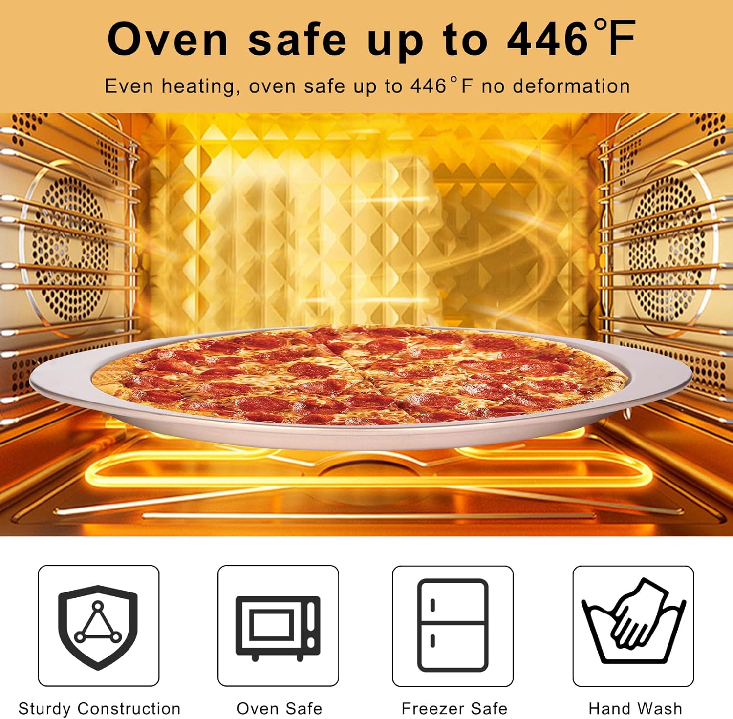 Pizza Pan Set, Nonstick Pizza Pan with Holes 13 Inch, Heavy Duty Round Perforated Pizza Tray Oven Safe