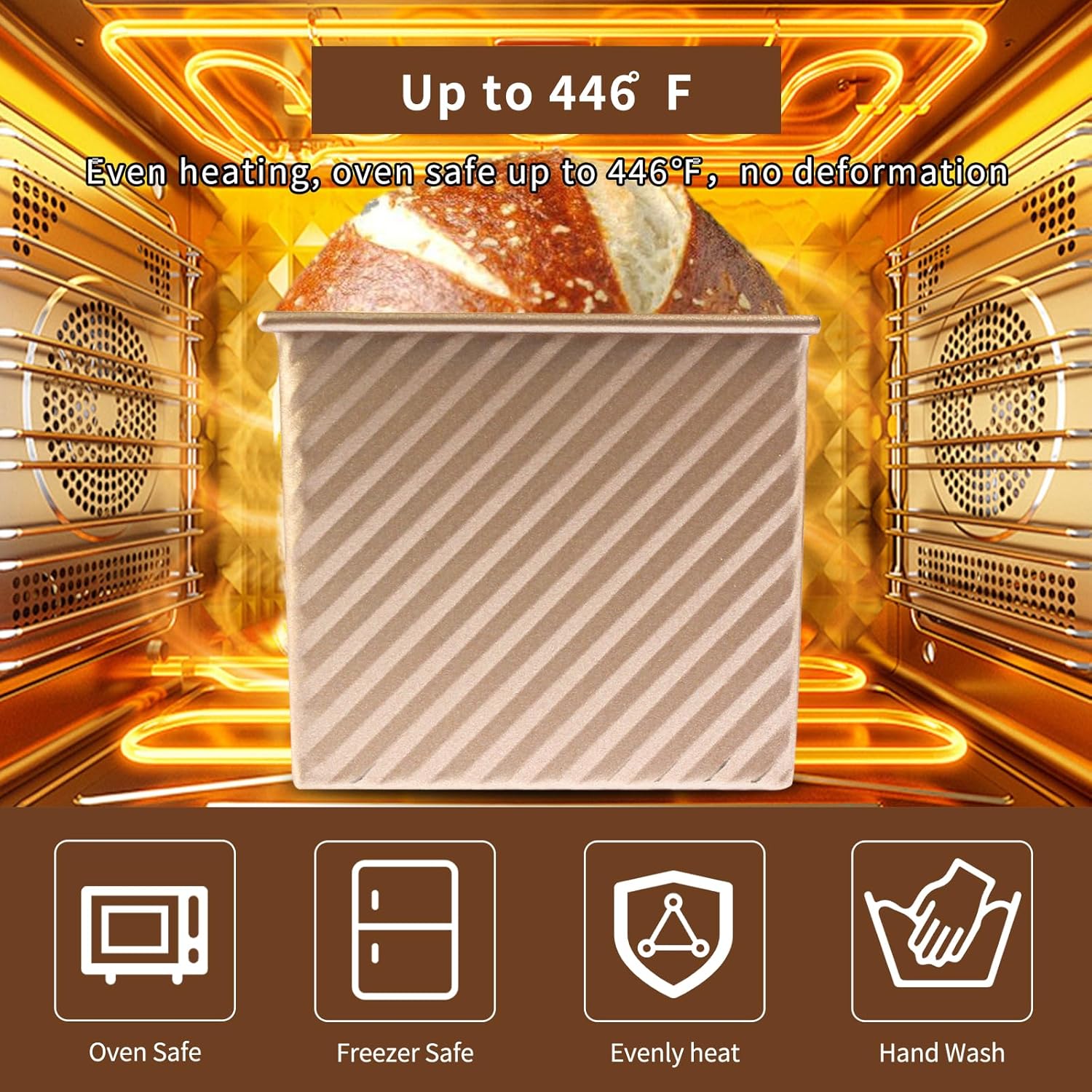 Upgrade Pullman Loaf Pan with Lid, Pullman Loaf Pan 2.2 LB/1 LB, 2 Pack Nonstick Sandwich Bread Pan, for Bread