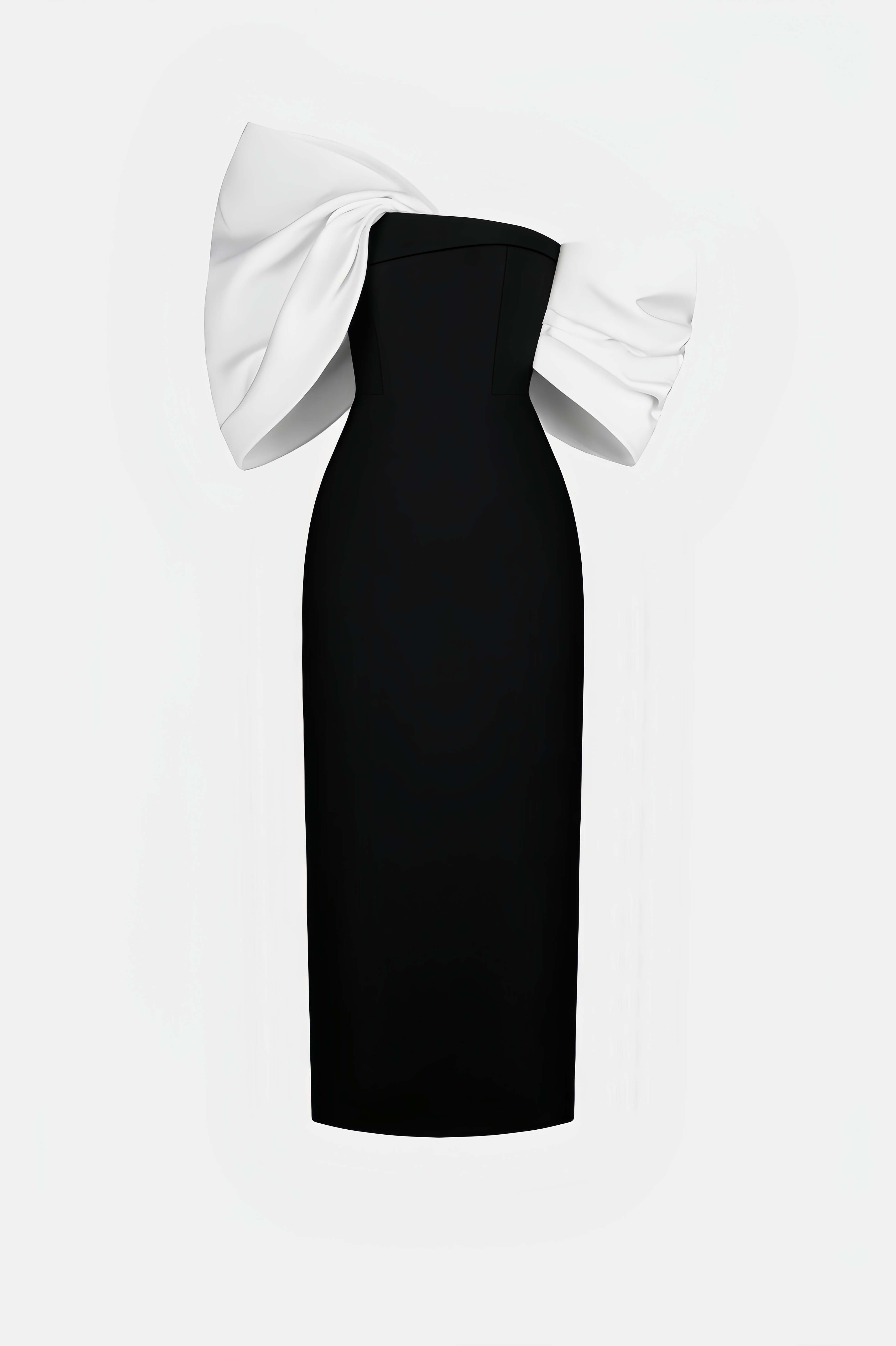 Eloise Strapless 3D Bow Maxi Dress Black