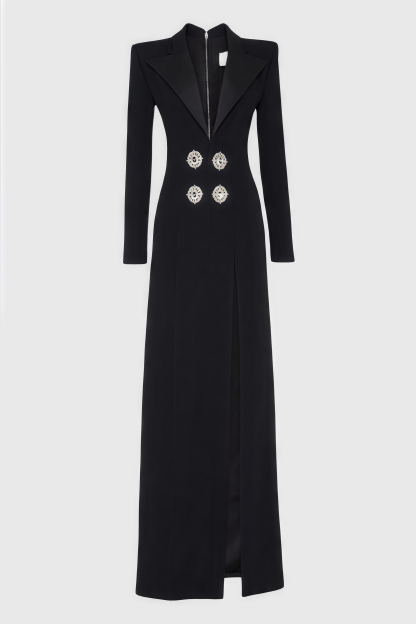 Aria Crystal Embellished V-Neck Maxi Dress