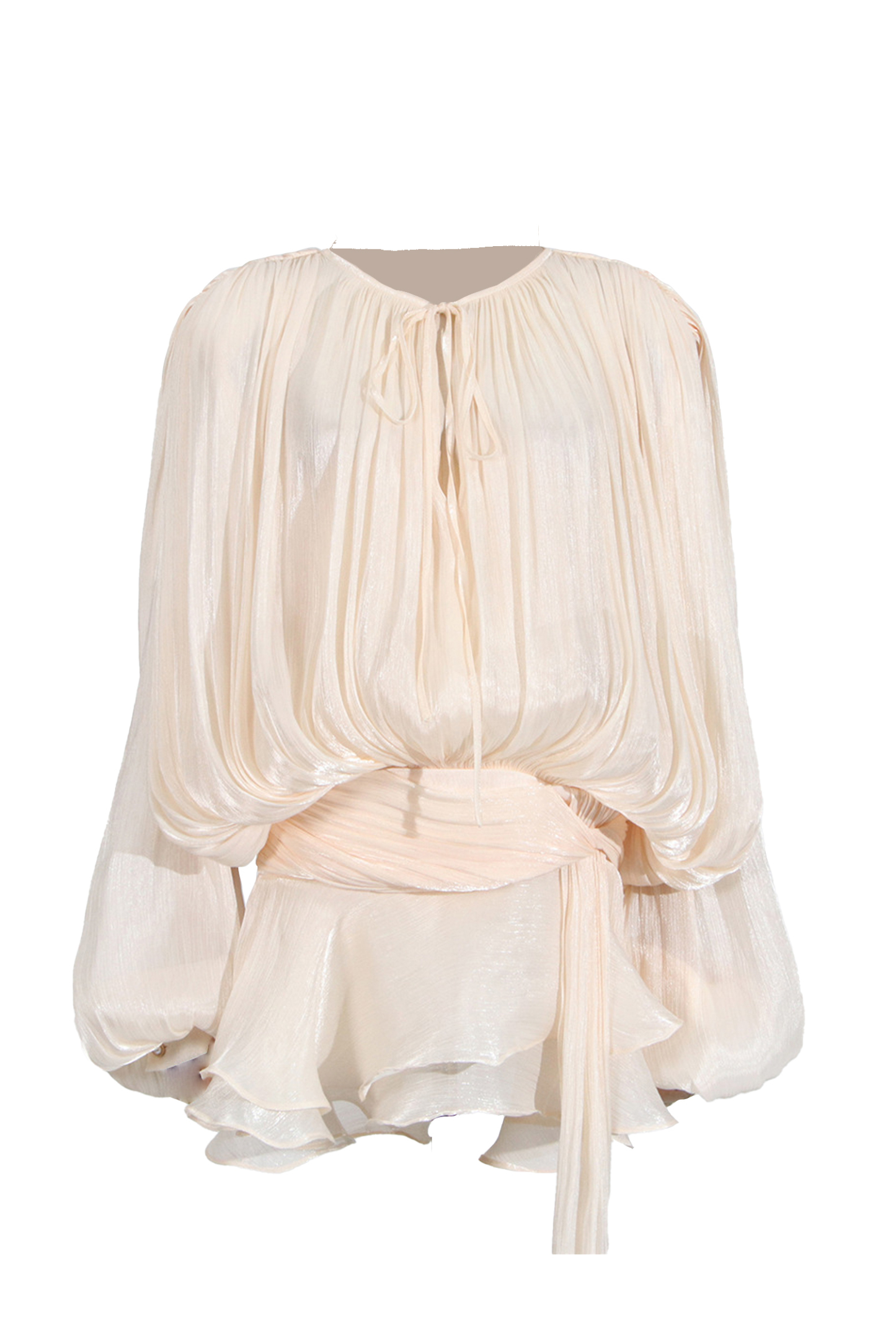 Elvia Apricot Long Sleeve Mini Dress