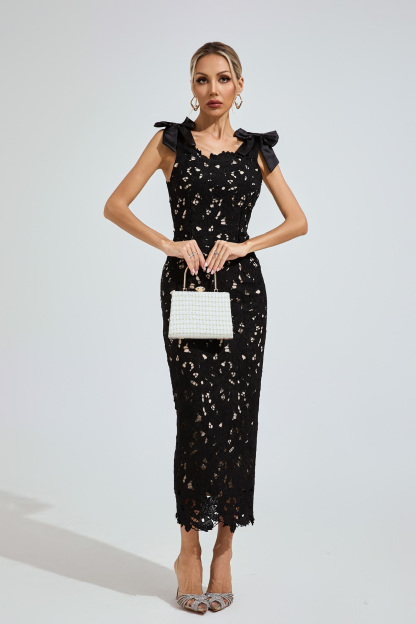 Kaia Ture Black Corset Maxi Dress