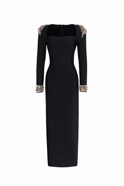 Karel Rhinestones Bandage Midi Dress