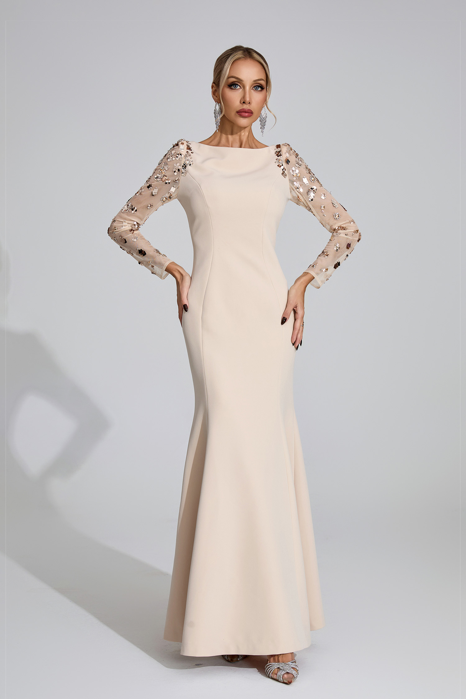 Cilla Apricot Diamond Maxi Dress