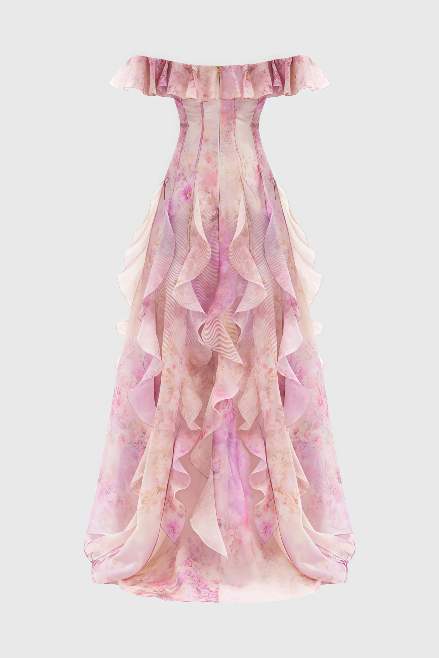 Lana Pink Floral Ruffled Maxi Dress