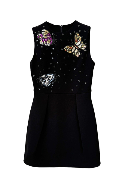 Josie Black Butterflies Mini Dress