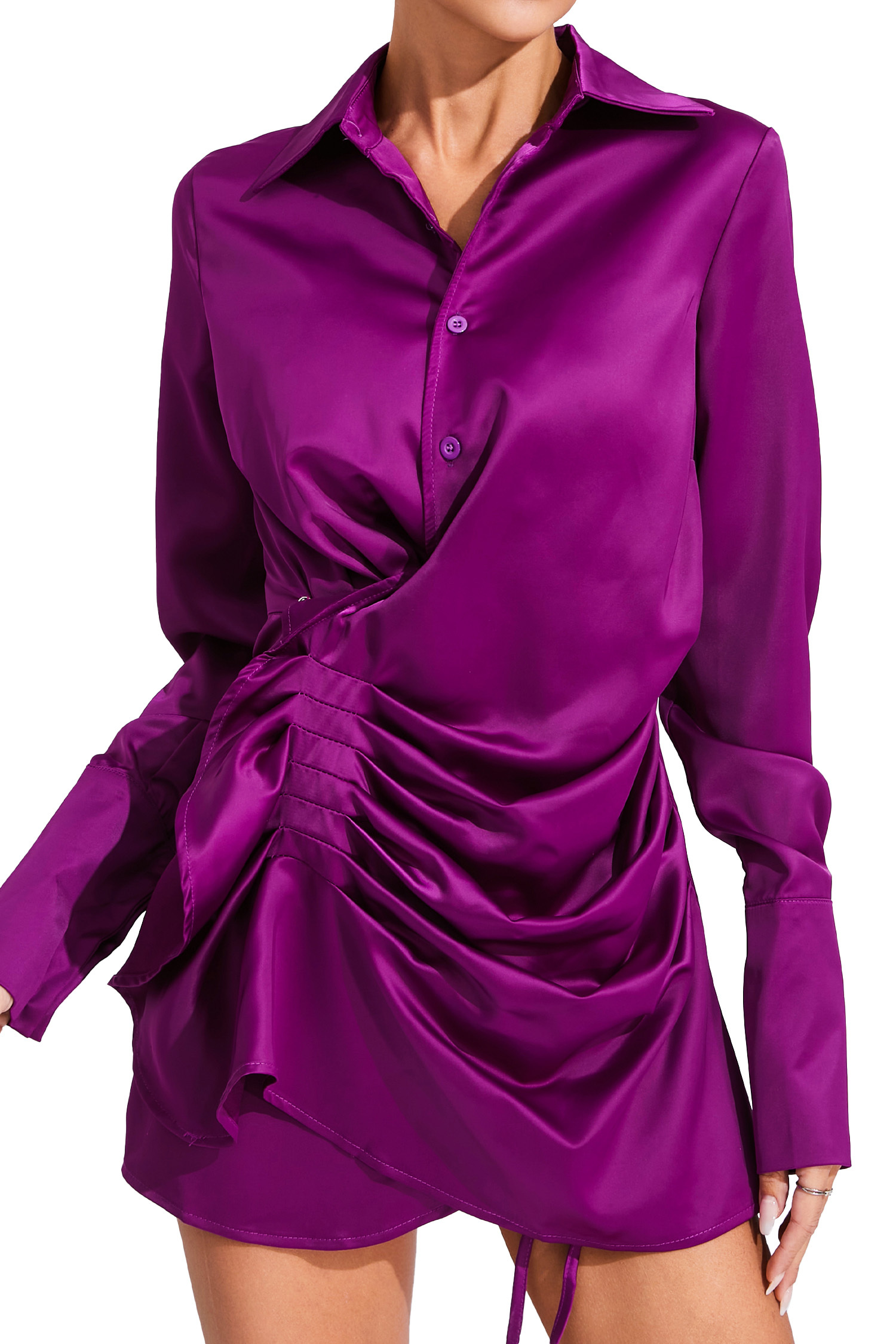 Alessandra Purple Long Sleeve Mini Dress