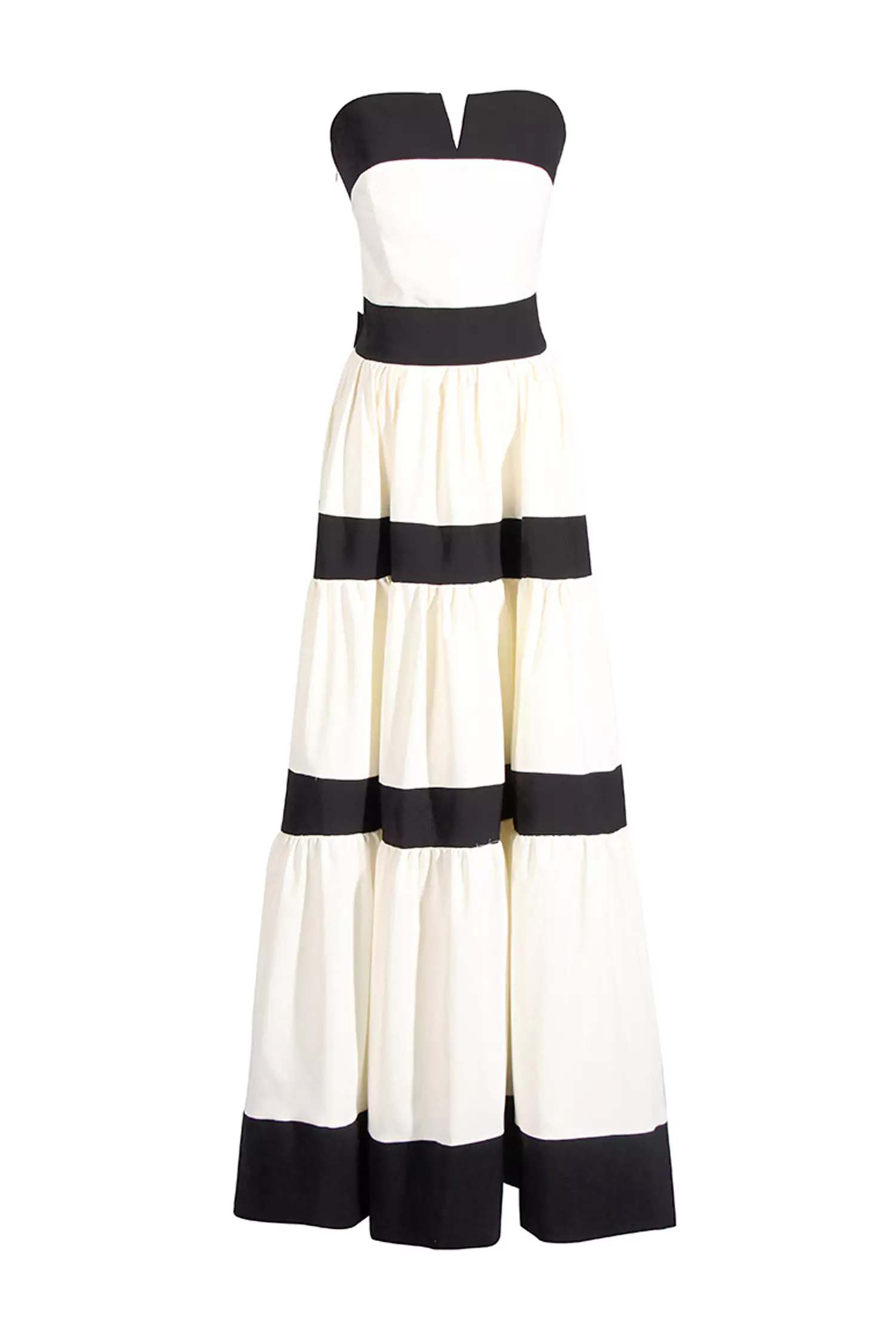 Dominica White Striped Bowknot Maxi Dress