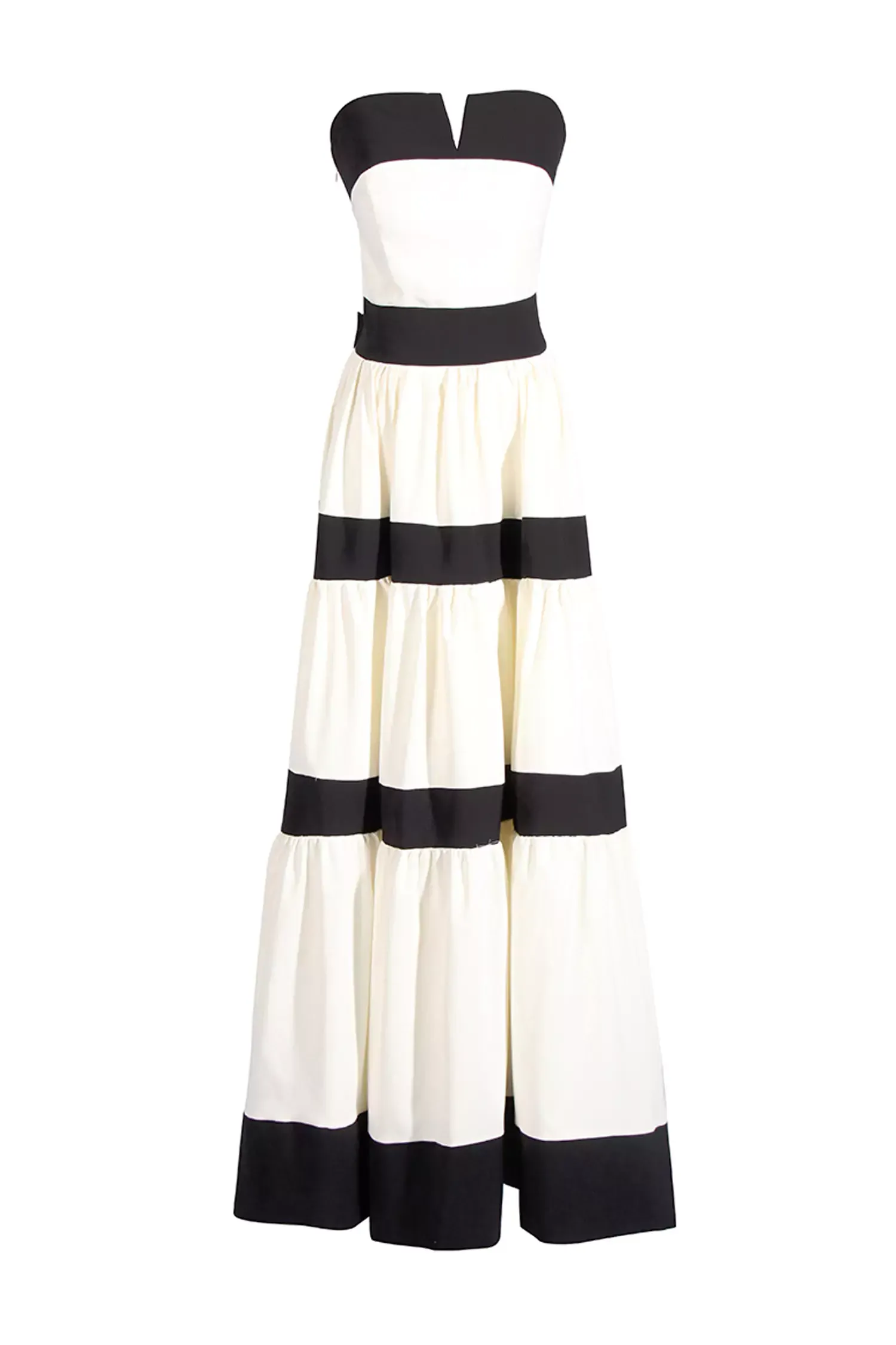 Dominica White Striped Bowknot Maxi Dress