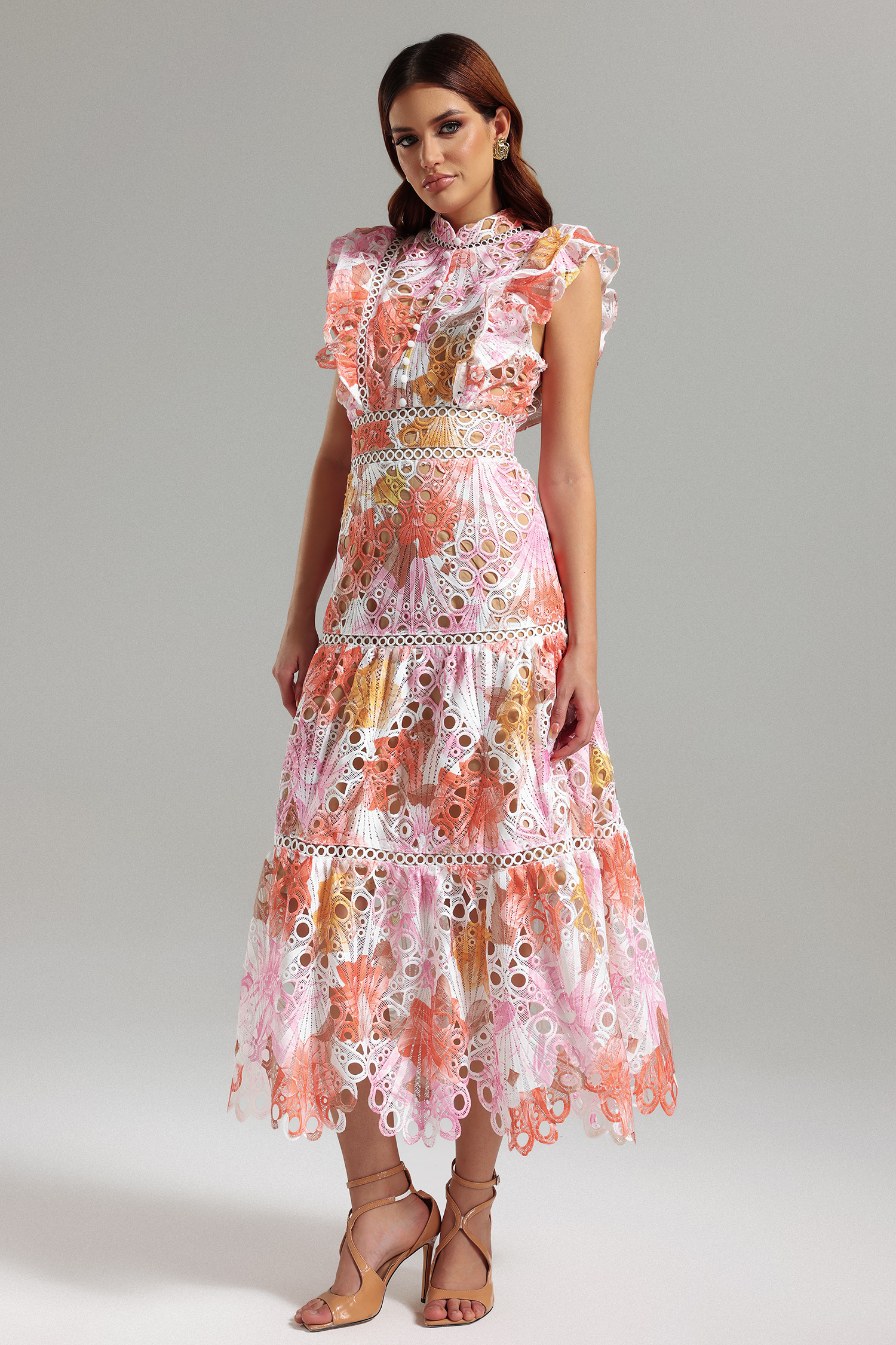 Lauren Sleeveless Lace Midi Dress