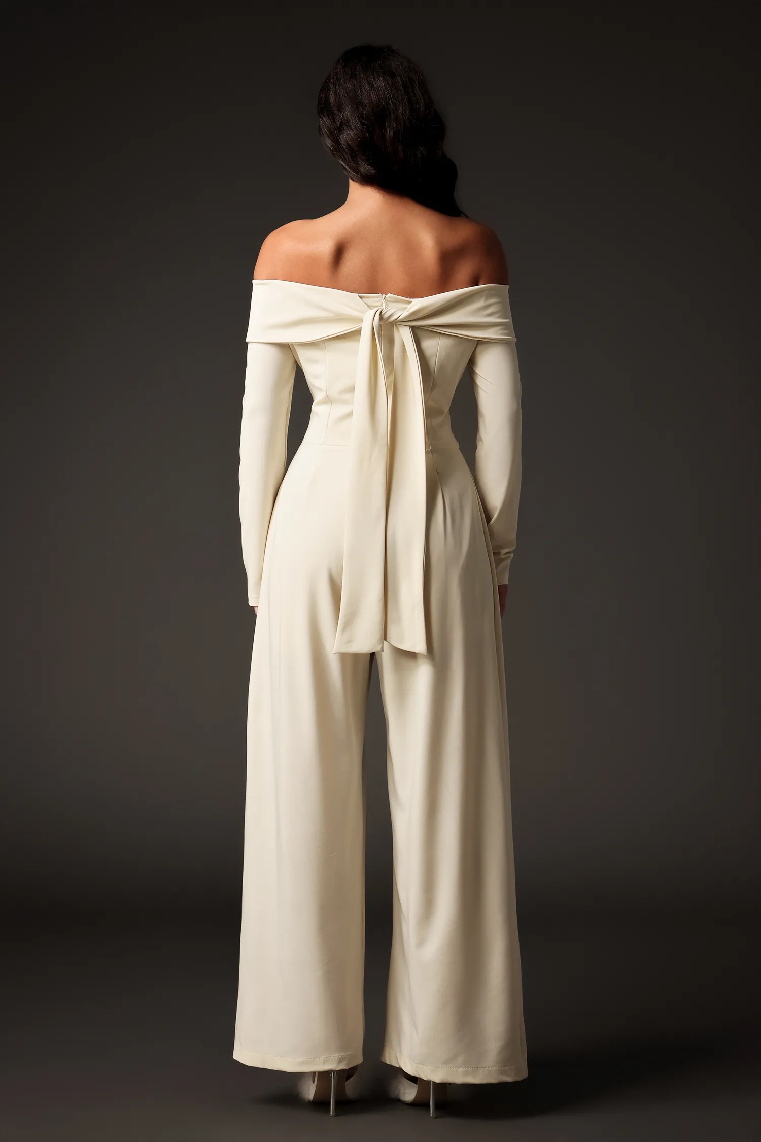 Margot White Off Shoulder Drape Jumpsuit
