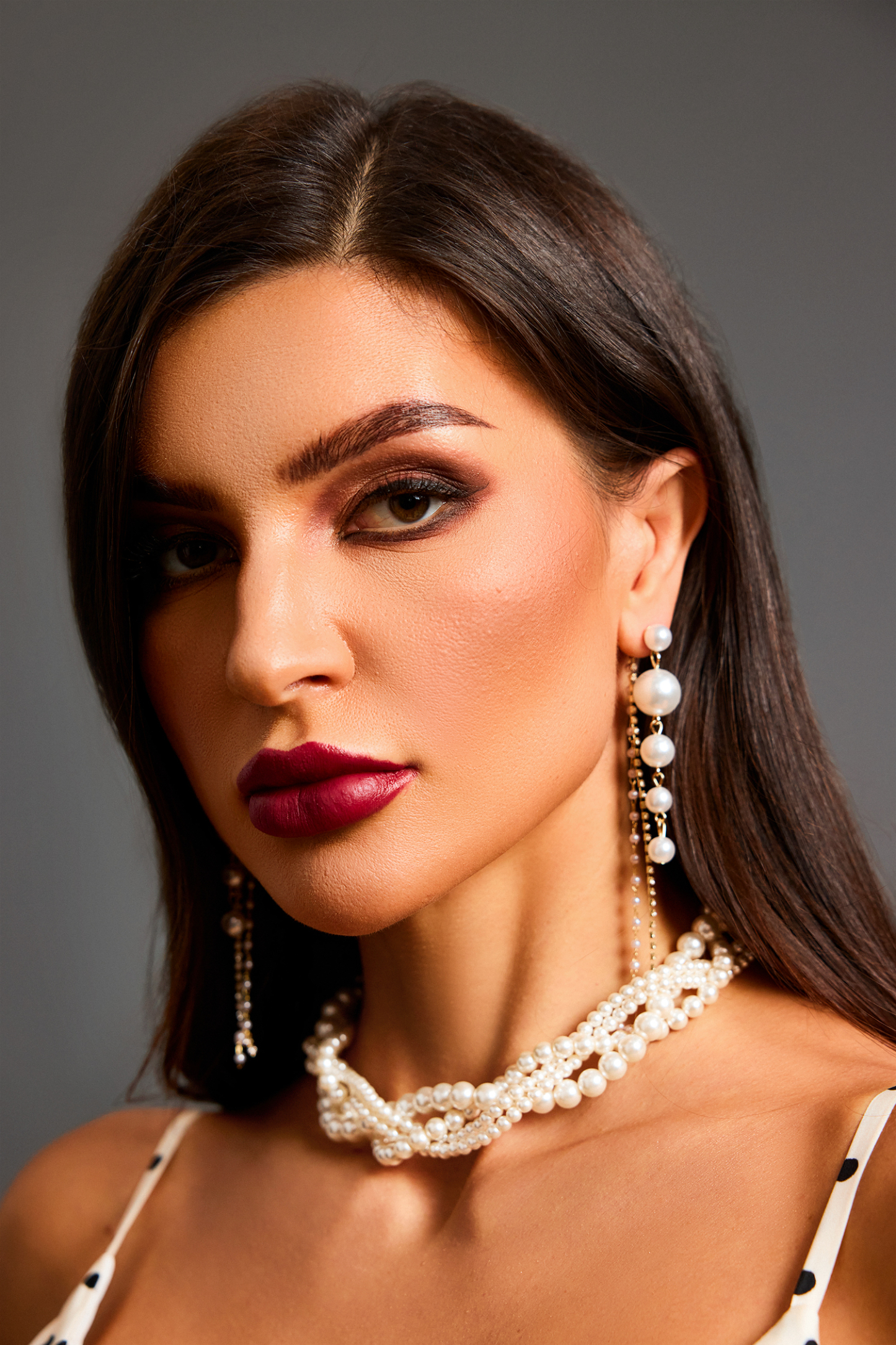 Elisa Diamond Pearl Tassel Earrings