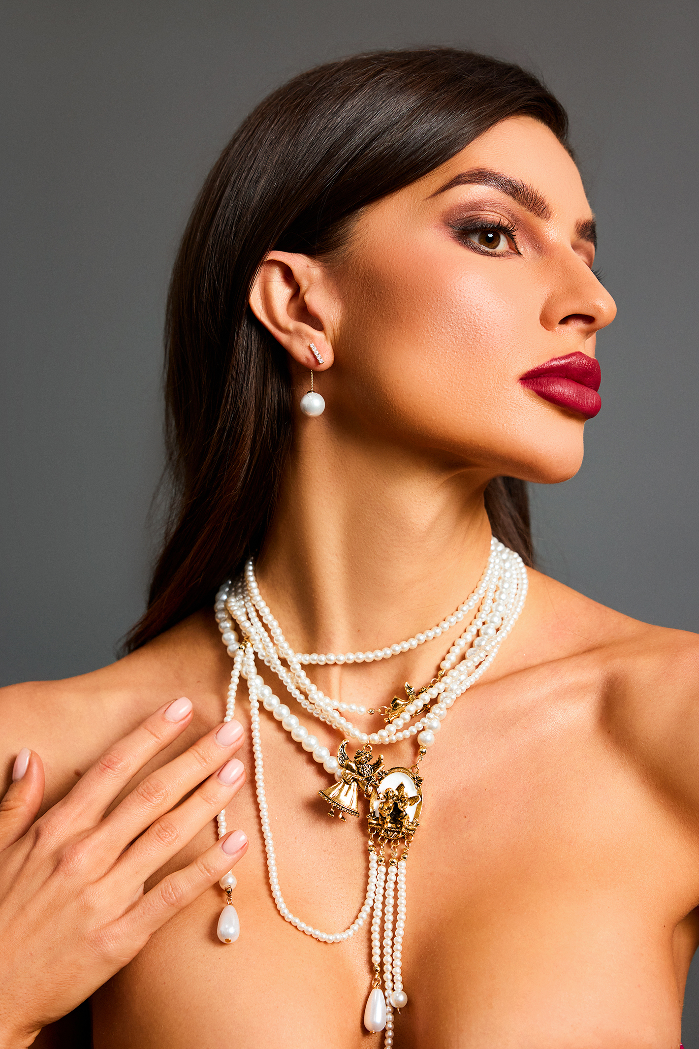 Clea Diamond Pearl Mini Earrings