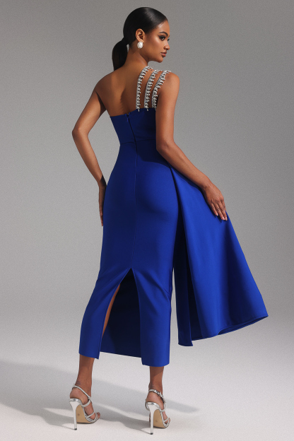 Dagmar One Shoulder Diamond Bandage Maxi Dress