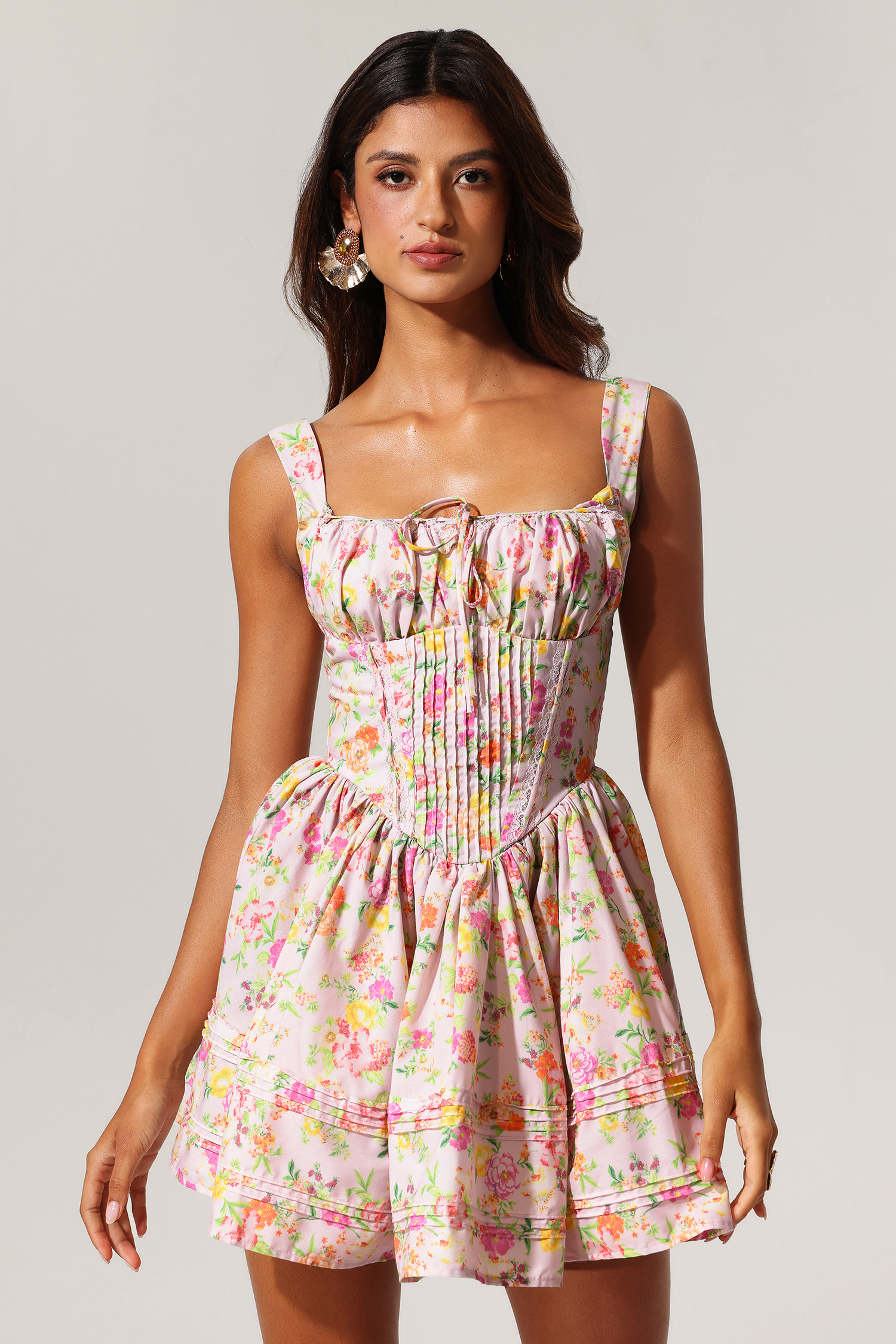Emilia Halter Floral Printed Mini Dress