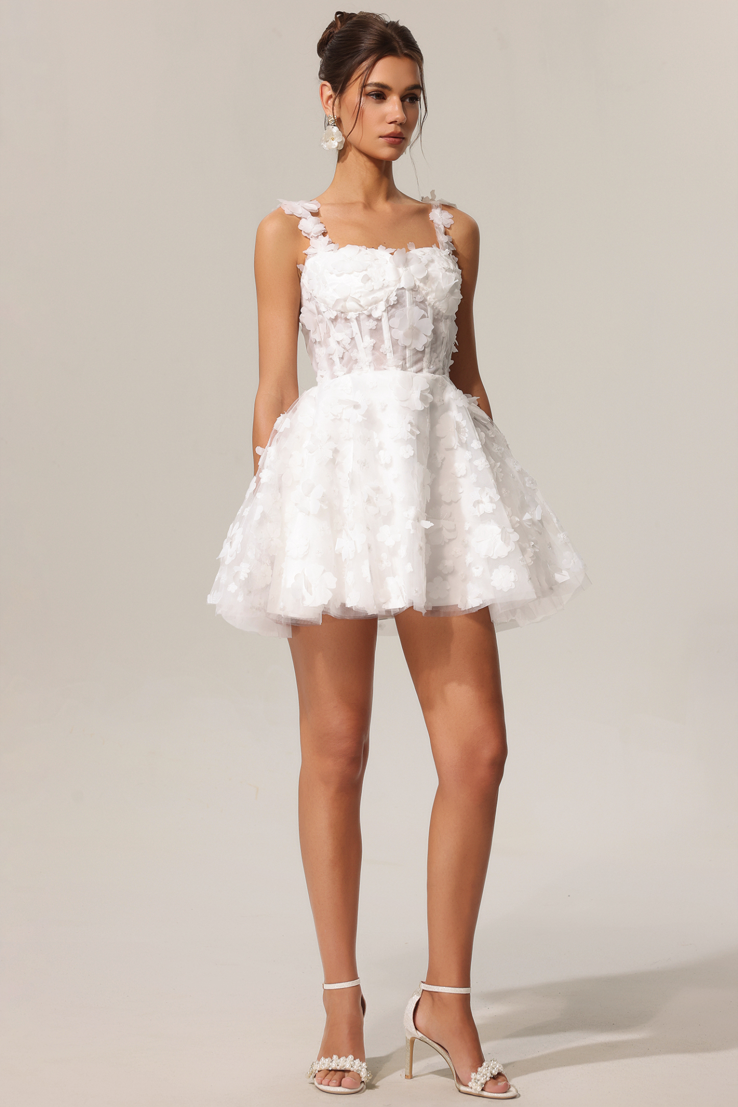 June Sleeveless Flowers Mini Dress