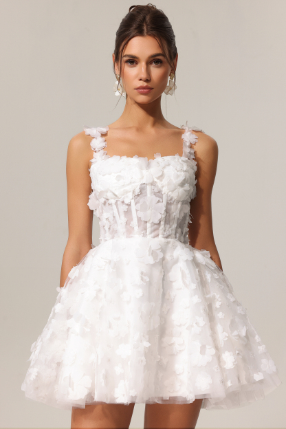 June Sleeveless Flowers Mini Dress