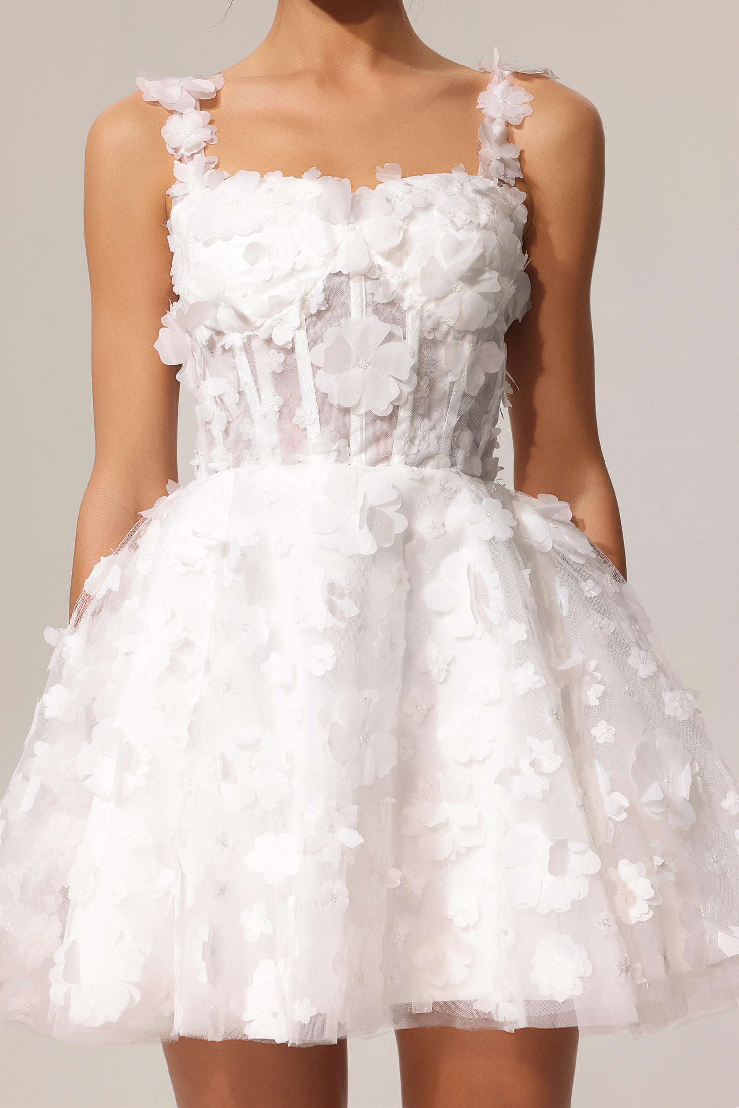 June Sleeveless Flowers Mini Dress