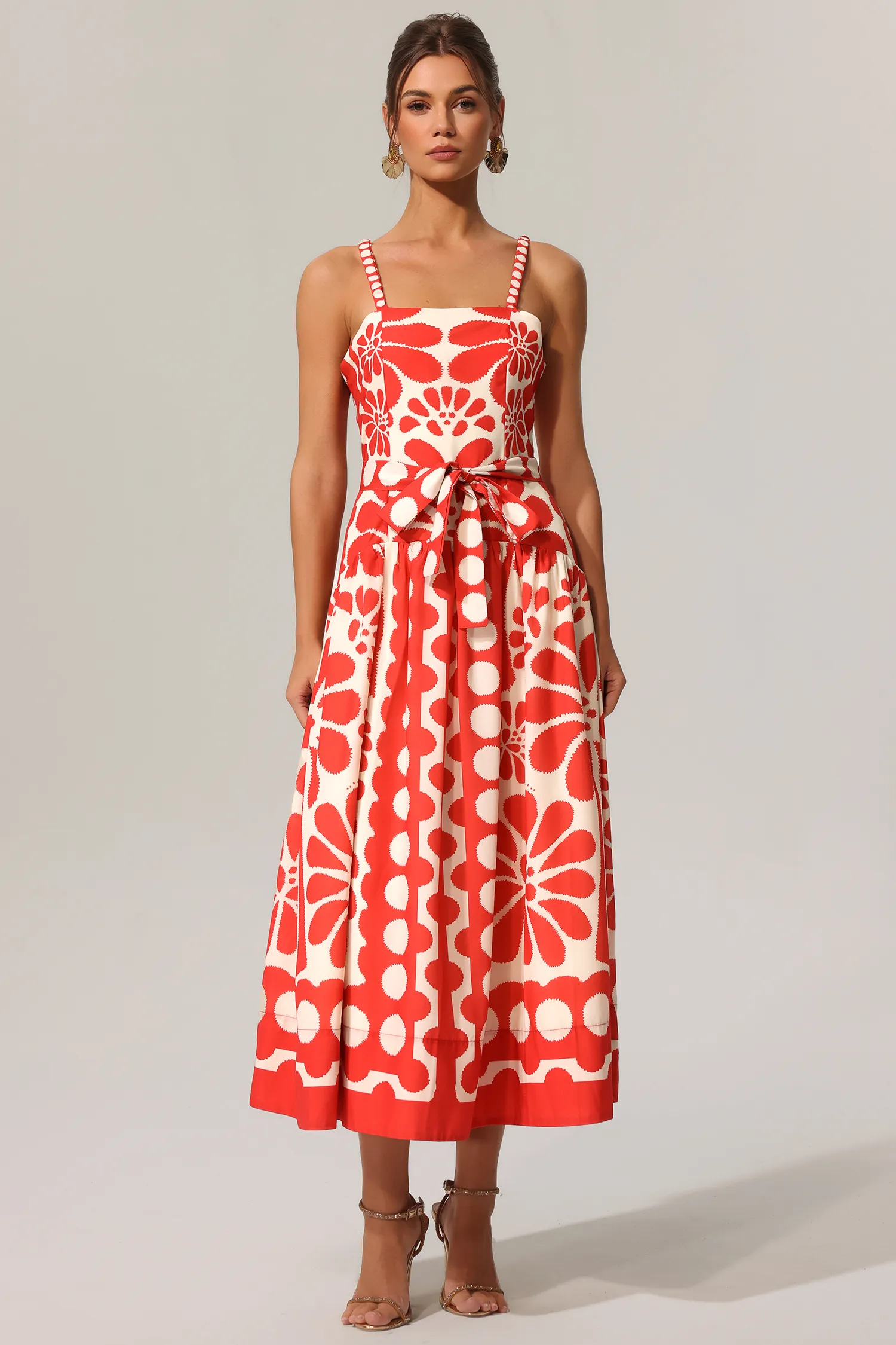 Tatiana Halter Floral Printed Bowknot Maxi Dress