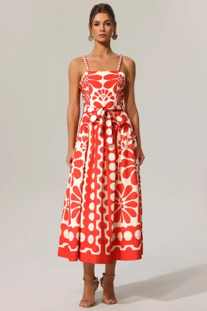 Tatiana Halter Floral Printed Bowknot Maxi Dress