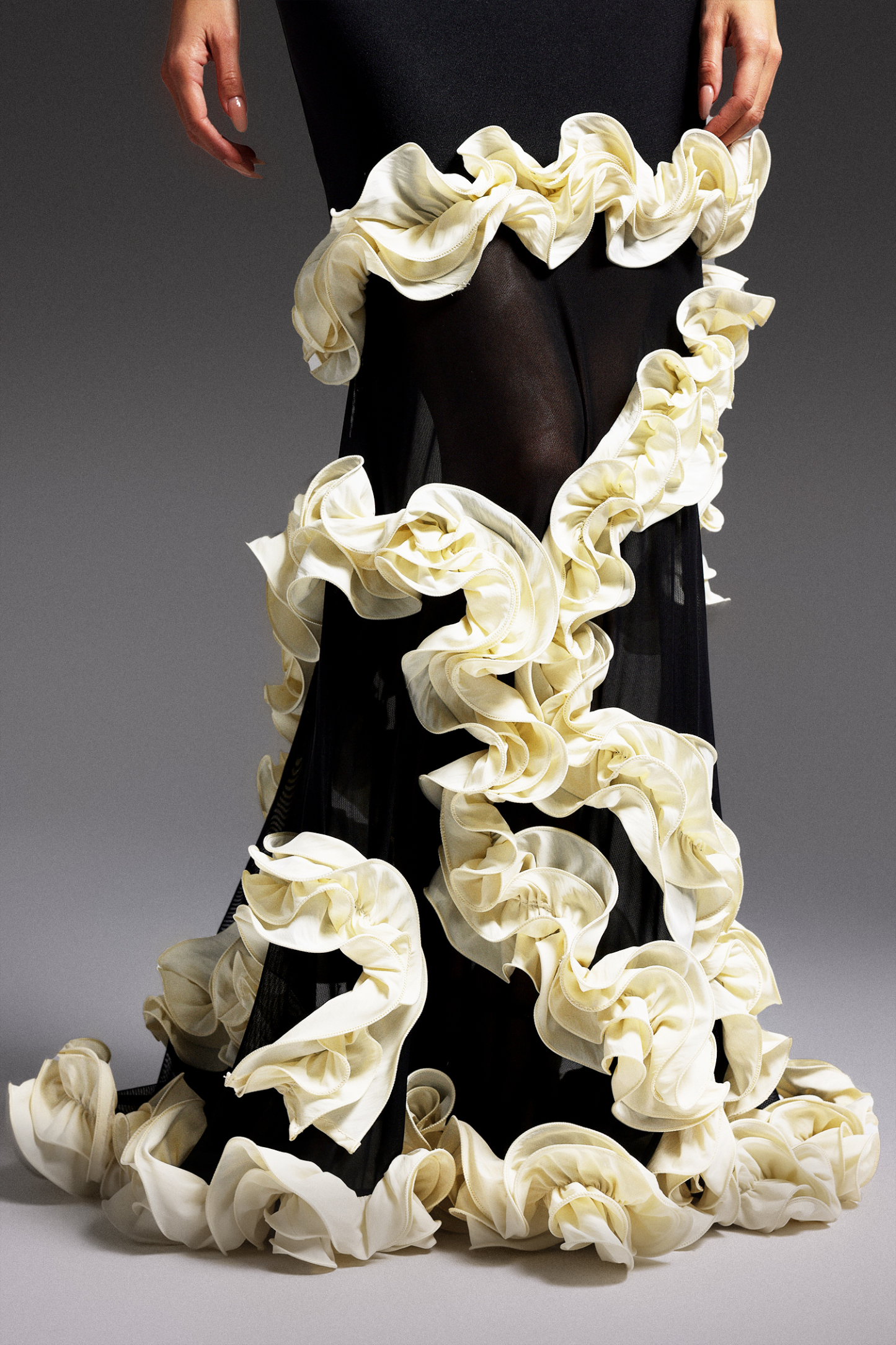 Dorothea Sleeveless Lace Trim Bandage Maxi Dress