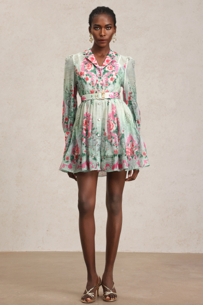 Heaven Long Sleeve Floral Printed Mini Dress