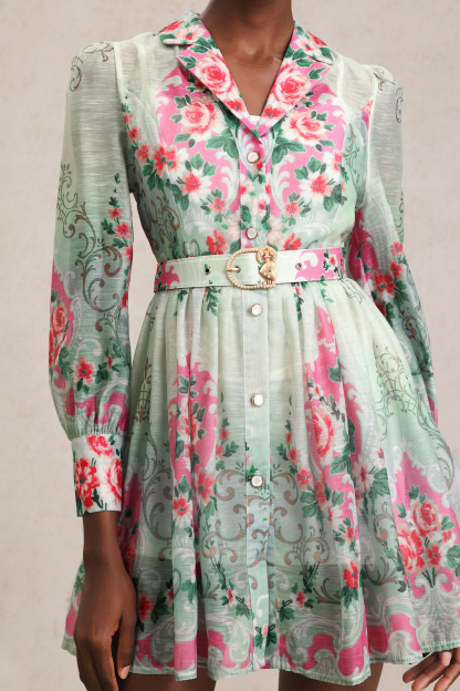 Heaven Long Sleeve Floral Printed Mini Dress