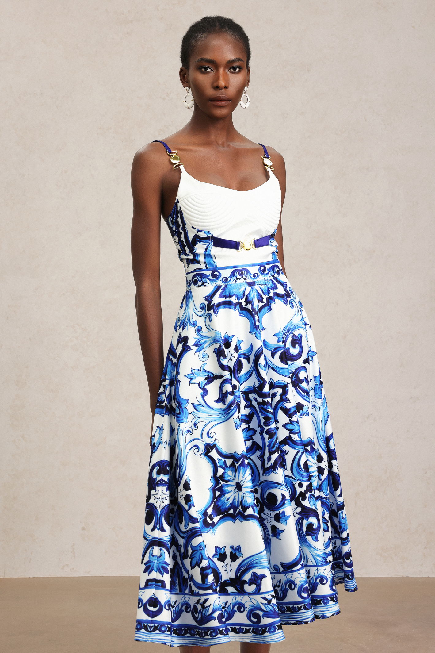 Simone Halter Floral Printed Top And Skirt Two-Piece Set