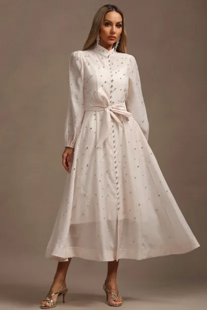 Christiana Long Sleeves Diamond Maxi Dress