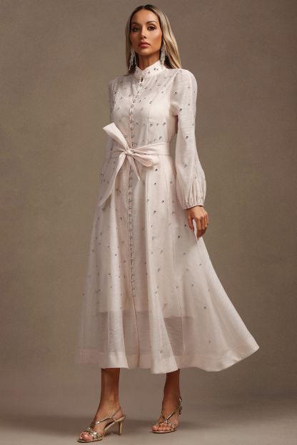 Christiana Long Sleeves Diamond Maxi Dress