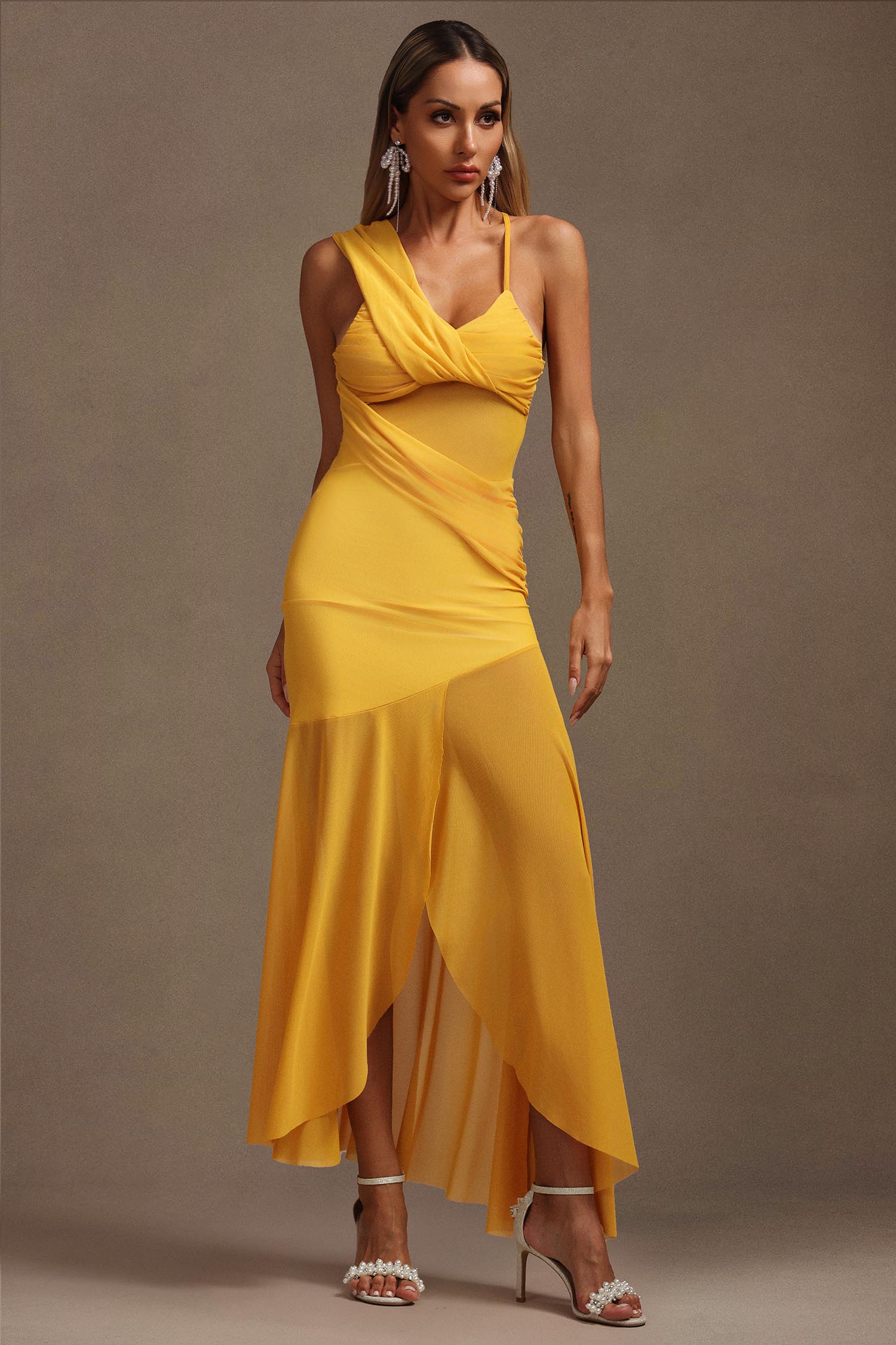 Phyllis Sleeveless Asymmetric Slit Maxi Dress