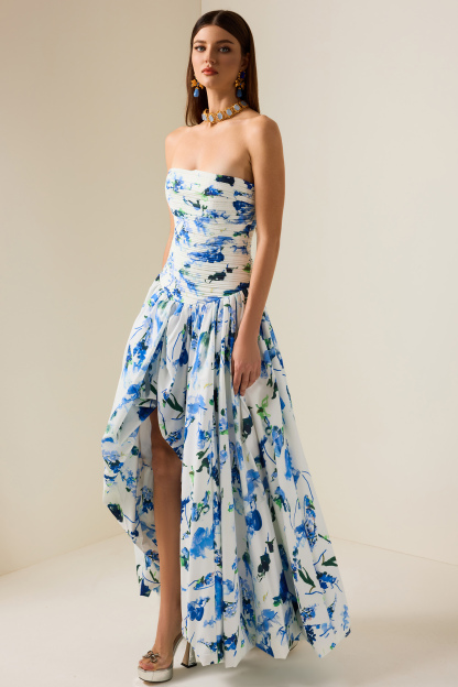 Felicitas Floral Off-Shoulder Split Midi Dress