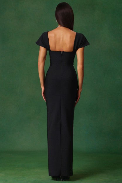 Fabiola Short Sleeve Diamond Bandage Maxi Dress