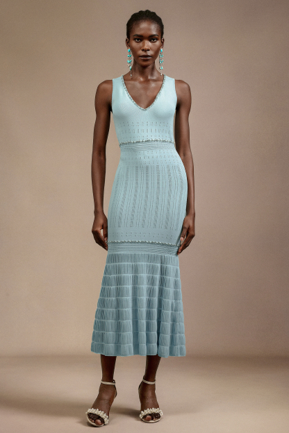 Karli Sleeveless Diamond Midi Dress