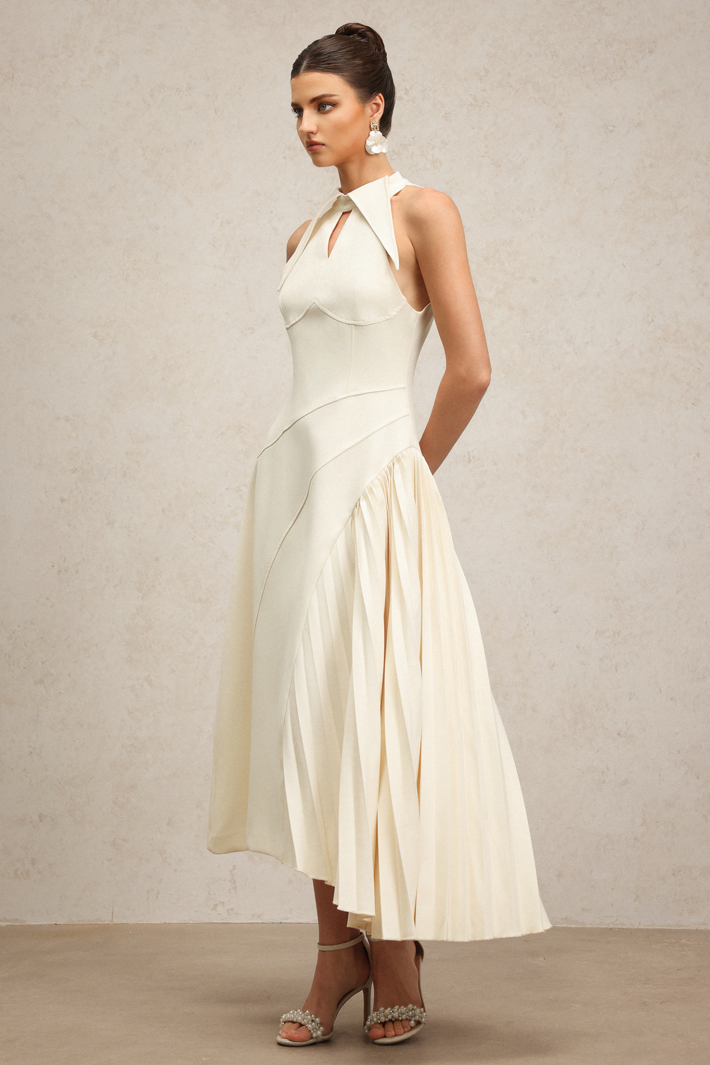 Gail Sleeveless Folds Maxi Dress