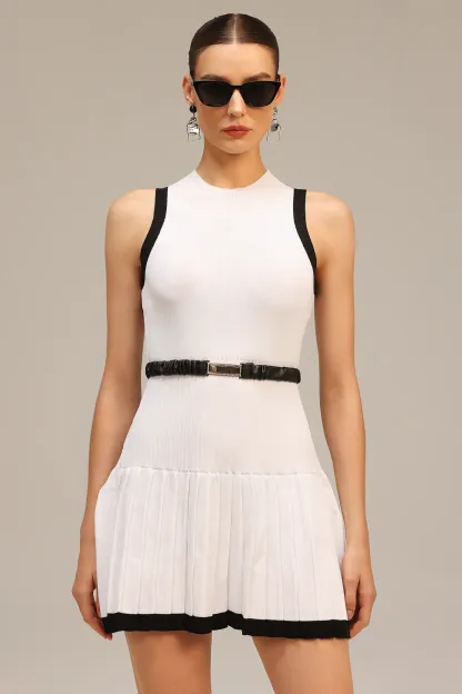 Katie Sleeveless Folds Mini Dress