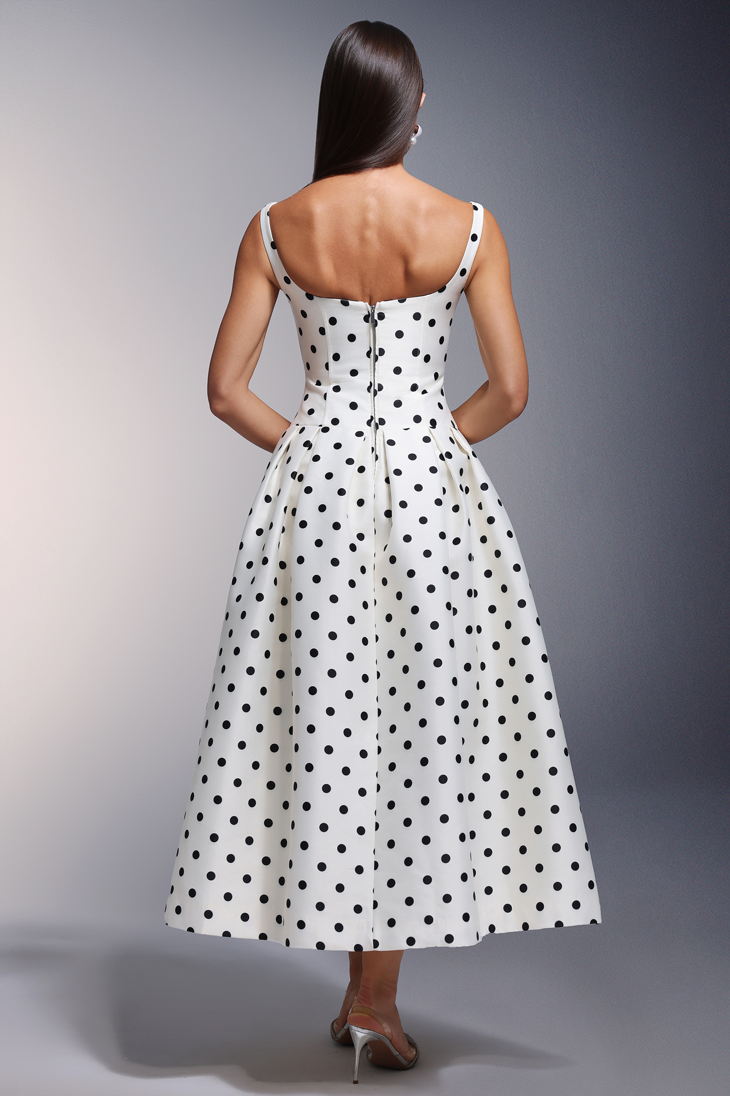 Enid Sleeveless Wave Point Maxi Dress