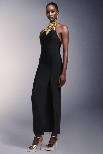 Ferne High Slit Backless Bandage Maxi Dress