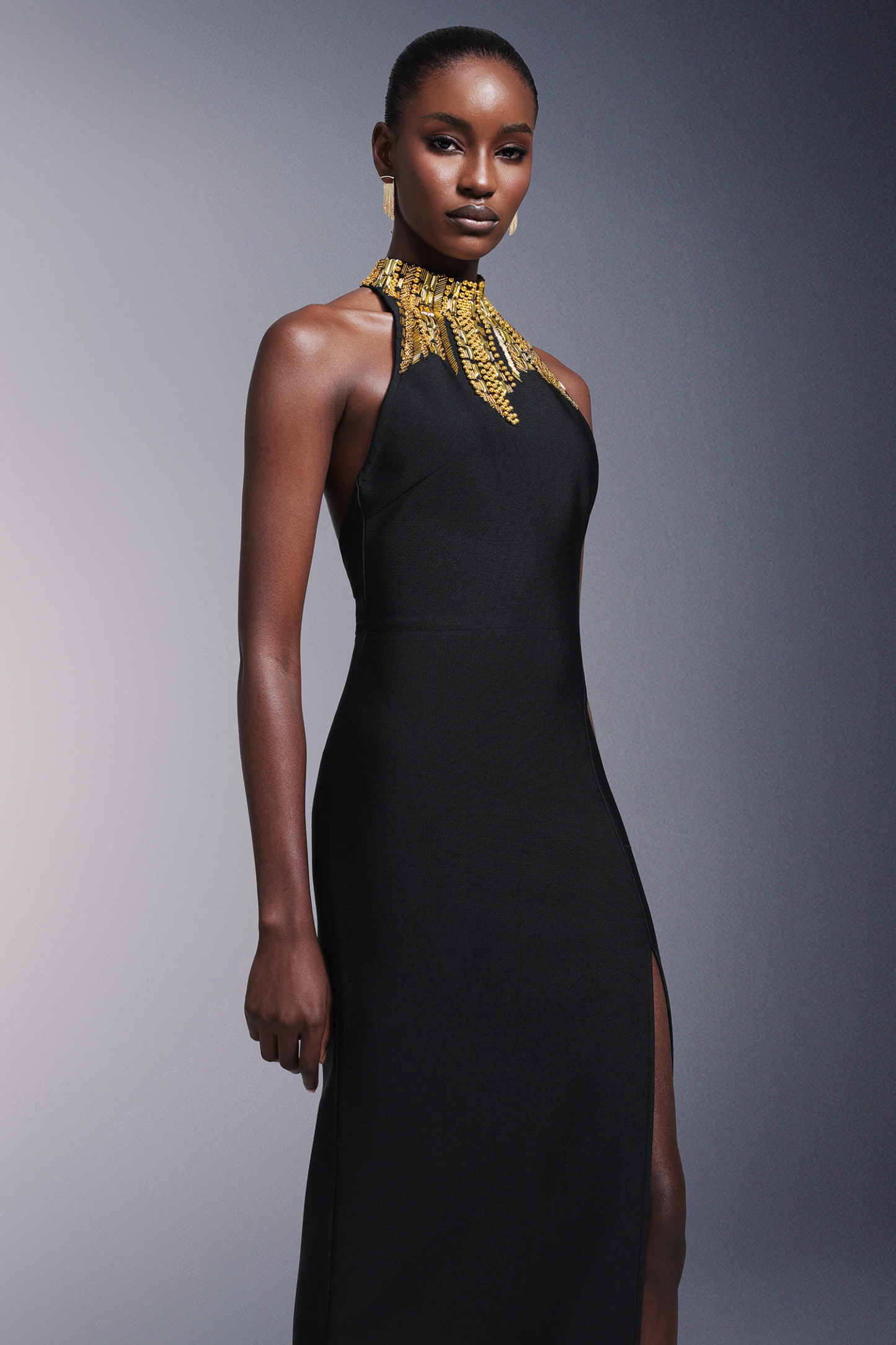 Ferne High Slit Backless Bandage Maxi Dress