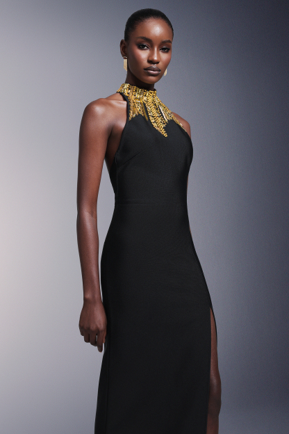 Ferne High Slit Backless Bandage Maxi Dress