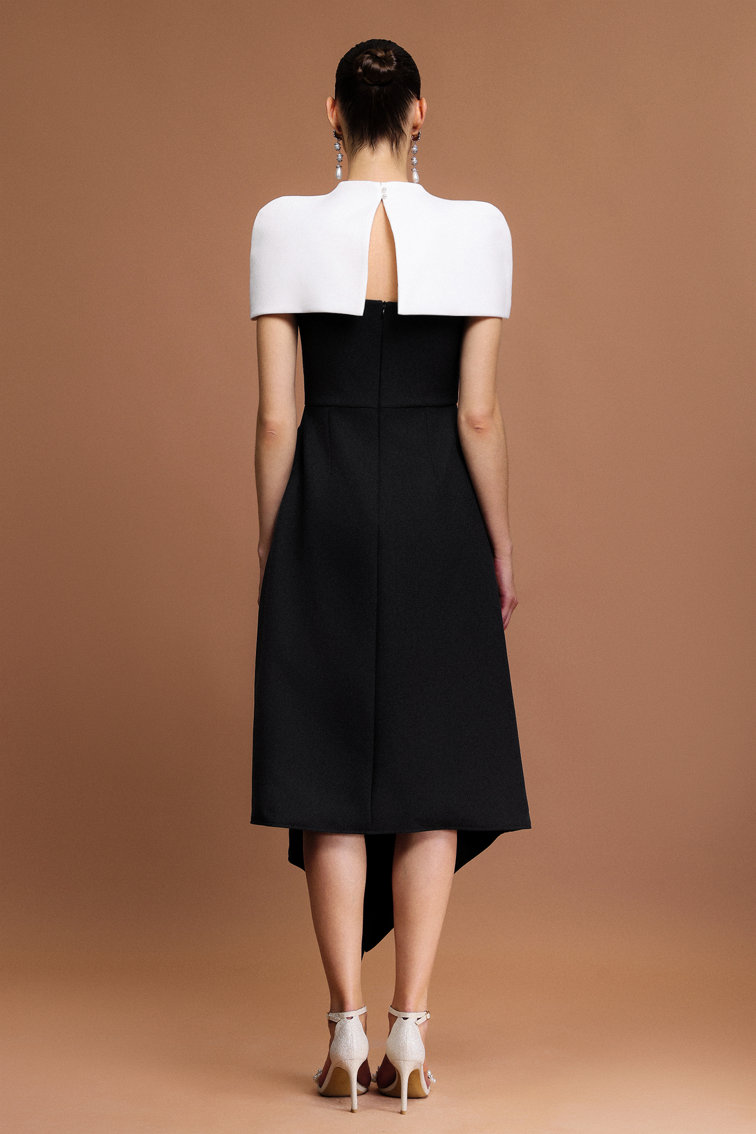 Kaci Halter Asymmetric Folds Tippet And Dress Two-Piece Set