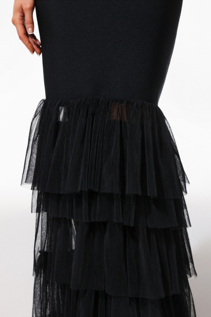 Stephanie Sleeveless Fish Tail Mesh Yarn Bandage Maxi Dress