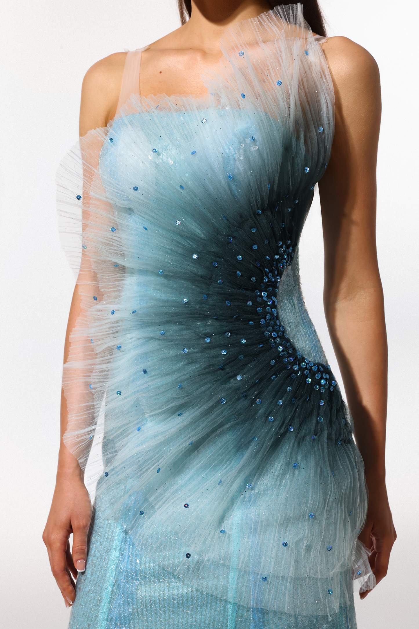 Amelia Sleeveless Fish Tail Sequins Maxi Dress