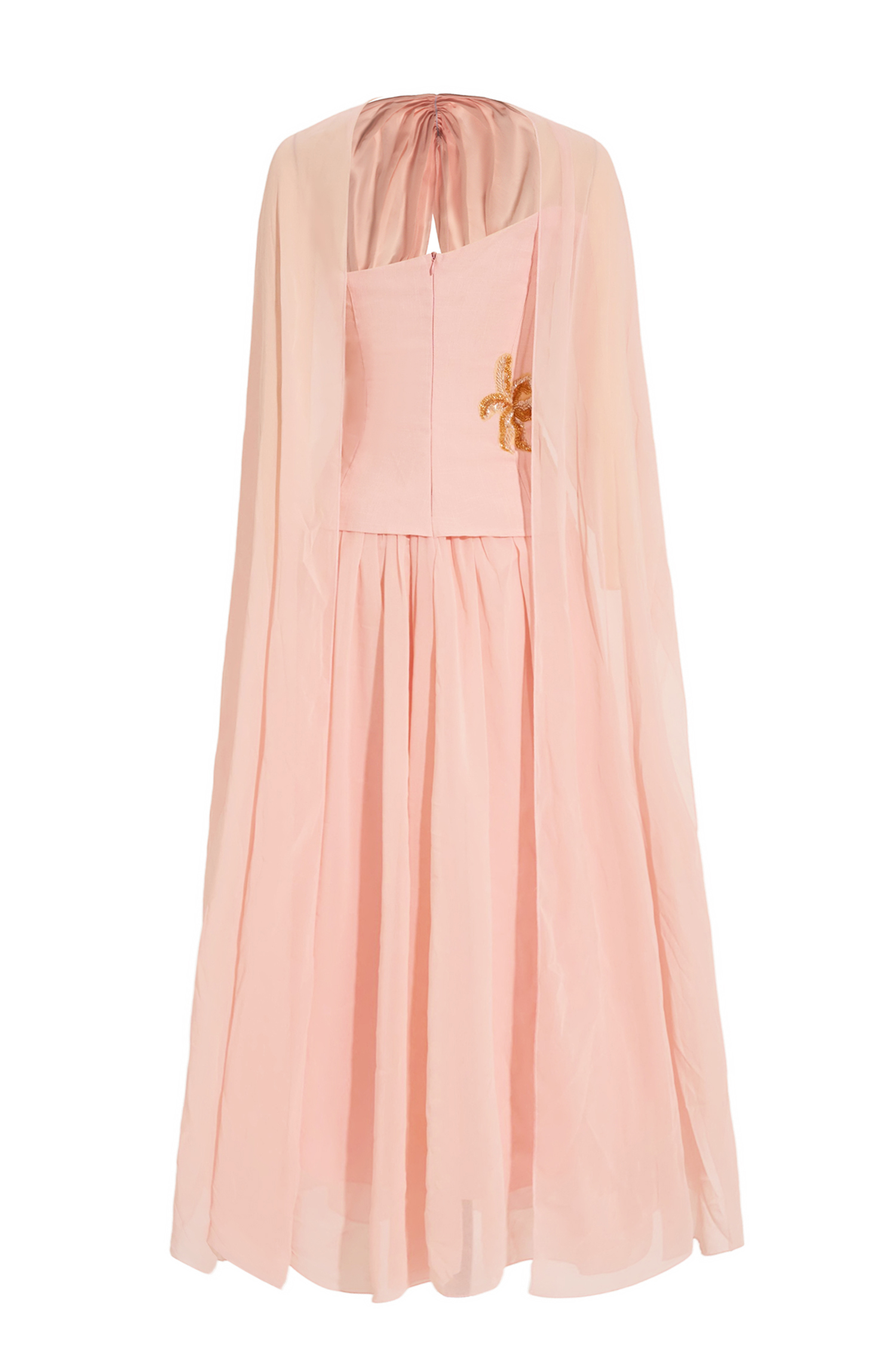 Kay Sequin Embroidered Chiffon Midi Dress