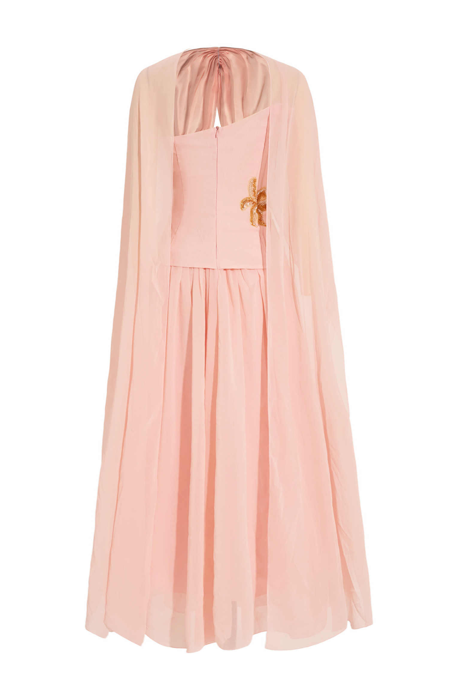 Kay Sequin Embroidered Chiffon Midi Dress