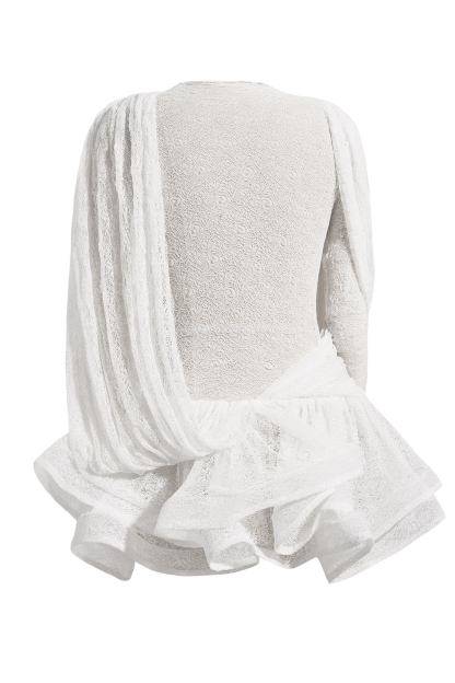 Glenna Lace Splicing Ruffle Mini Dress