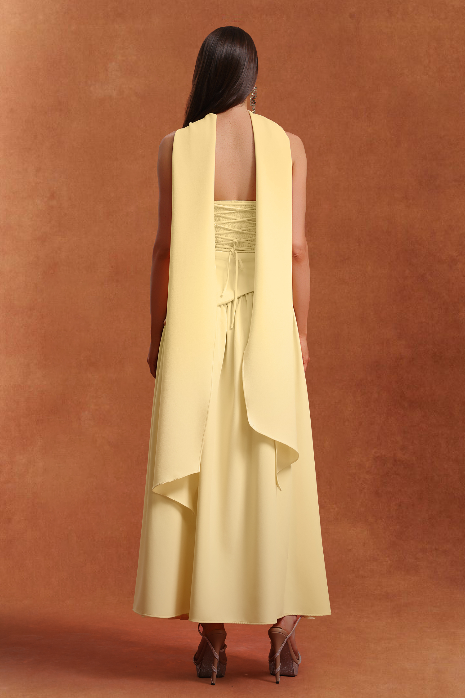 Alina Sleeveless Ribbon Maxi Dress